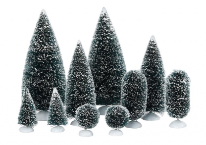 Department 56 Accessories Frosted Topiaries Set of 10